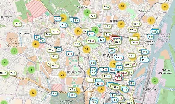 W Szczecinie autobusy i tramwaje zlokalizujemy na mapie
