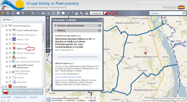 Nowa obsługa warstwy Wybory w gminnych portalach mapowych Geo-System