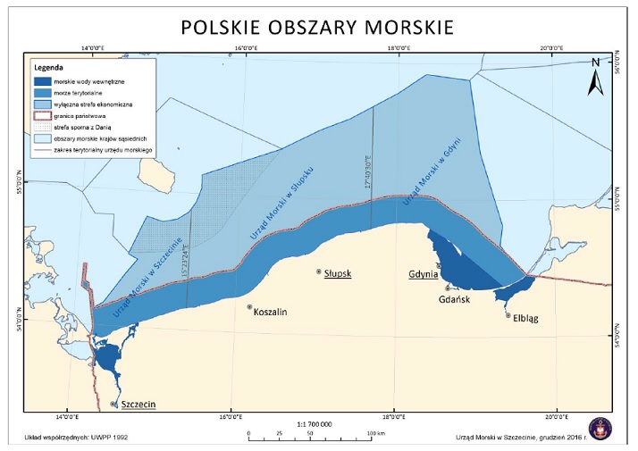 Granice administracyjne polskich obszarów morskich (fot. MGMiŻŚ)