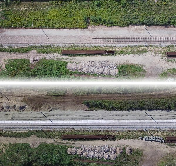 Drony monitorują kolejowe inwestycje (fot. fotoraporty.pl)