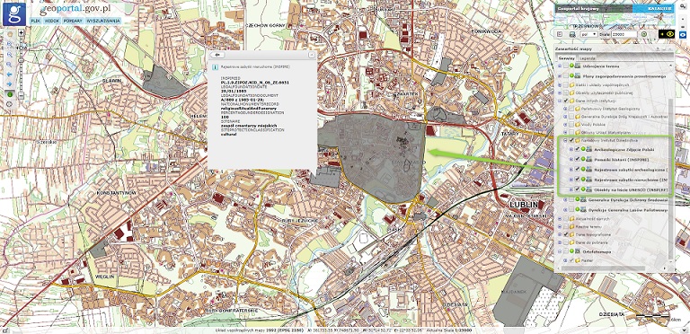 Mapy zabytków teraz także w Geoportalu (fot.geoportal.gov.pl)