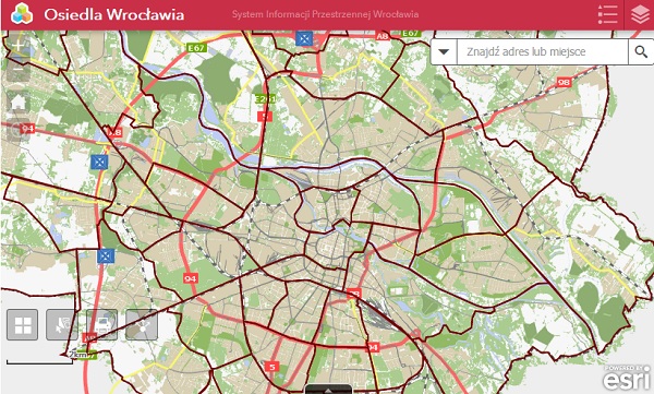 Nowa mapa wrocławskich osiedli (fot.geoportal.wroclaw.pl)