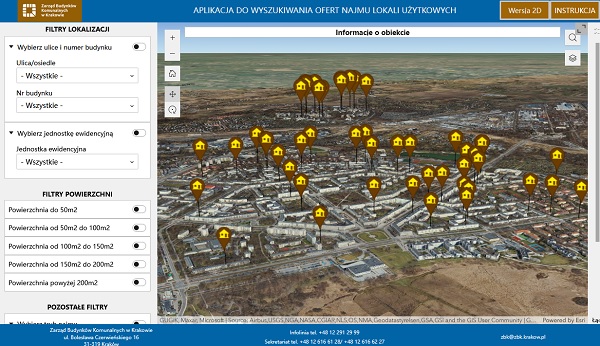 Kraków: Aplikacja do wyszukiwania lokali komunalnych na wynajem 