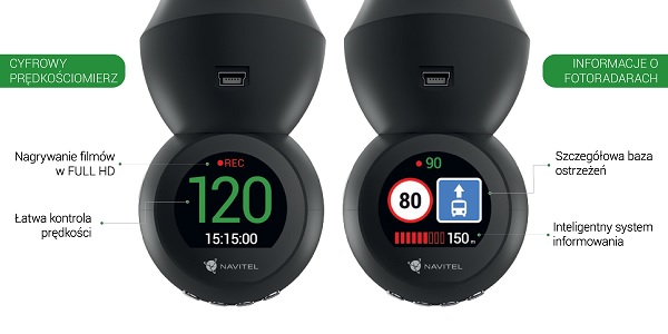 Navitel R1050 – wideorejestrator z bazą fotoradarów i prędkościomierzem