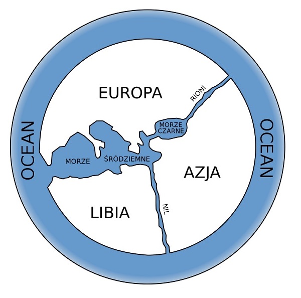 Mapa świata Anaksymandra z Miletu (ok. 610 - ok. 547 p.n.e.)