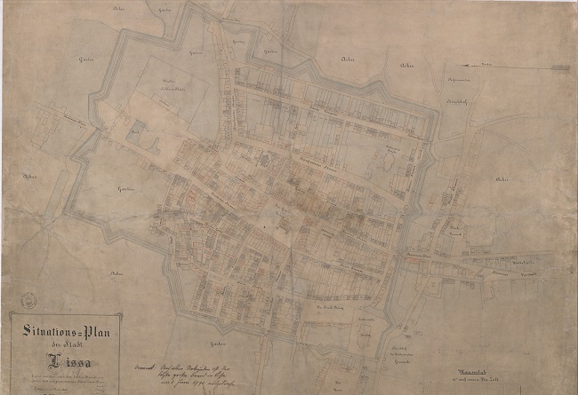 Plan miasta Leszna autorstwa P. Sandera (mierniczego polnego) z marca 1882 r.
