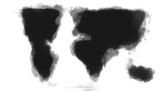 Mapa świata narysowana z pamięci