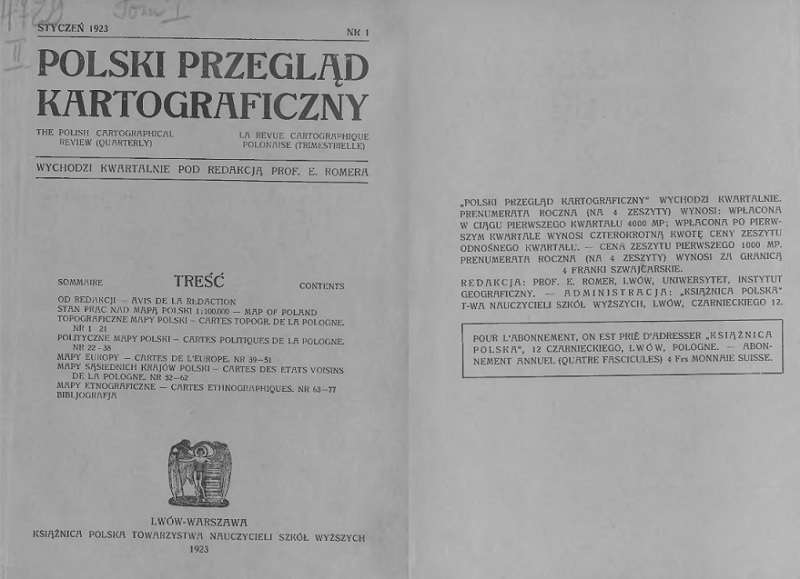 Pierwszy numer Polskiego Przeglądu Kartograficznego