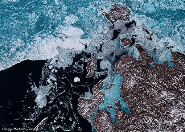 Zobrazowanie kurczącej się pokrywy lodowej w Archipelagu Arktycznym Kanady