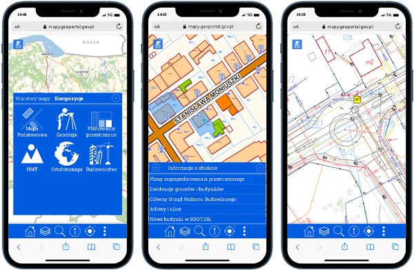 Nowe kompozycje mapowe w mobilnej wersji Geoportalu 