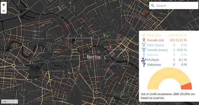 Równouprawnienie w Berlinie, czyli mapa nazw ulic z podziałem na płeć