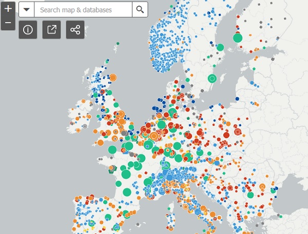 Mapa infrastruktury energetycznej w Europie