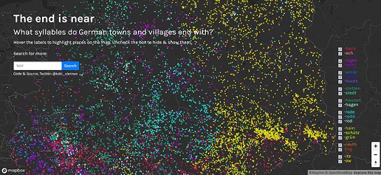 Mapa dla badaczy językowych tajemnic, czyi nazewnictwo niemieckich miejscowości