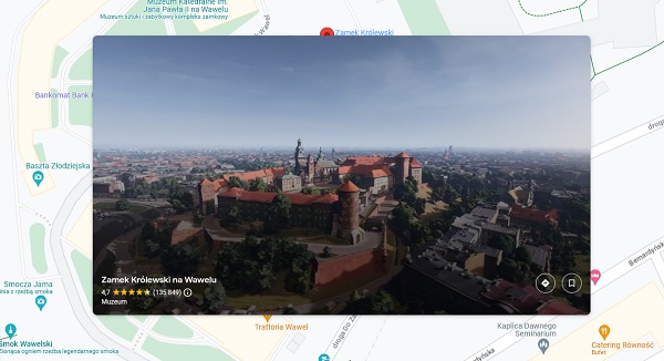 Nowości na Mapach Google: Widok Immersive View już dla atrakcji w Polsce