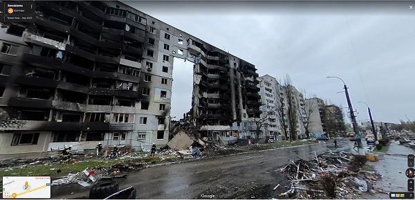 Zdjęcia zniszczonych ukraińskich miast w Street View