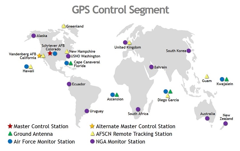 Stacje kontroli GPS - mapa
