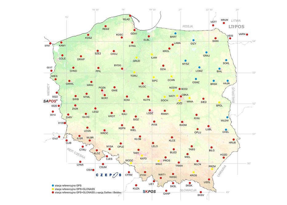 Sieci referencyjne GNSS w Polsce - dokładność serwisów RTN, RTK