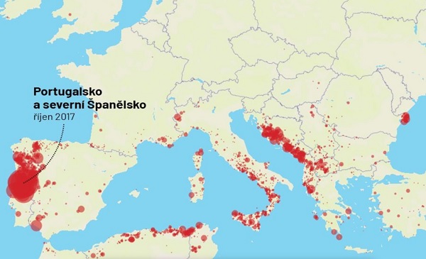 Pożary lasów w Europie 