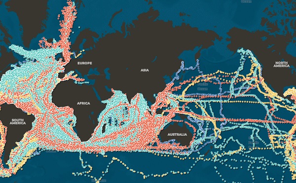 Mapa klimatologiczna oceanów świata