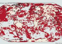 Mapa miejsc z rekordowo wysoką temperaturą prawie cała czerwona
